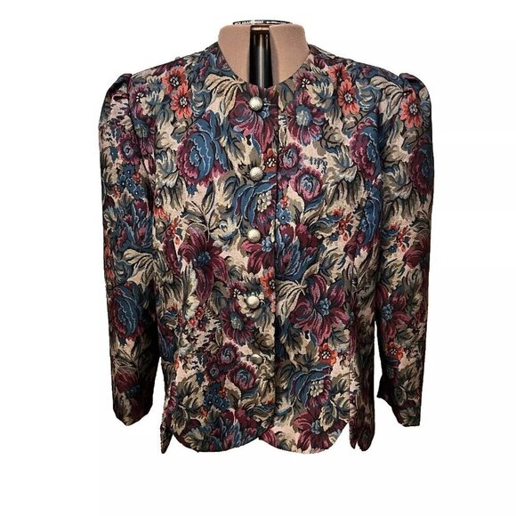 C B Collections. Sz 2x-3x. Faux Tapestry. Light Weight Vintage Jacket Top B57 - Picture 1 of 6